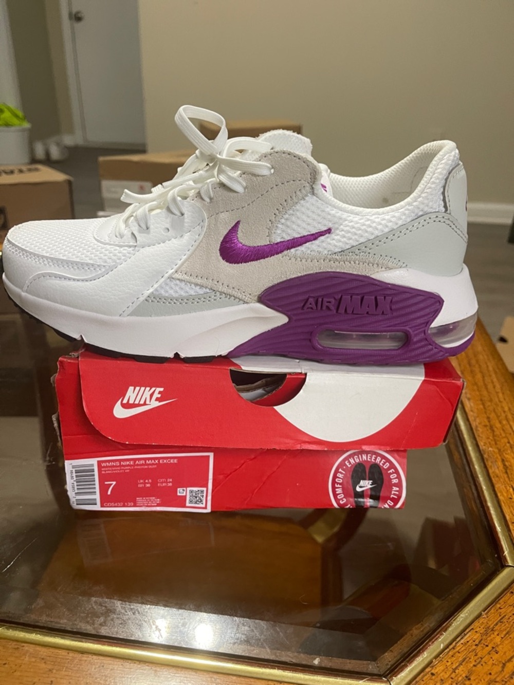 Nike Air Max White and Purple Accent Runner